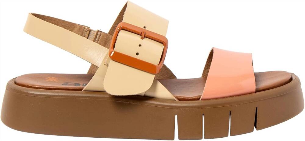 NEW THE ART COMPANY women's 1857 malaga flat sandals in champagne flamingo